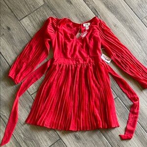 Jessica Simpson Elegant Red Pleated Dress